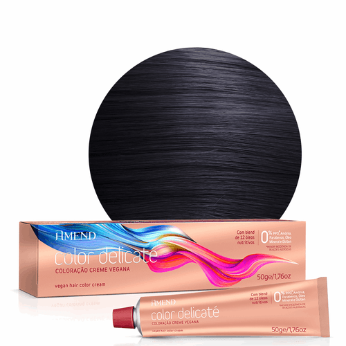Coloracao-tintura-Creme-Vegana-1-0-Preto-Amend-Color-Delicate-50G